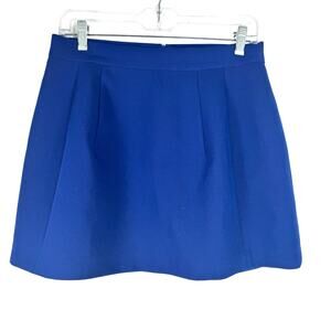 Zara Women's Bright Royal Blue Relaxed Fit Mini Skirt Medium